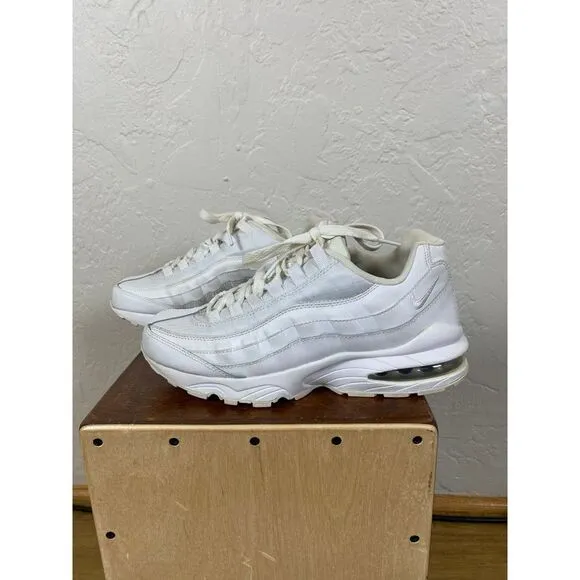 Nike Air Max 95 Kids Athletic Sneakers Triple White Running Shoes