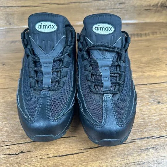Nike Air Max 95 Recraft GS Triple Black Kids Sneakers Size 5.5Y
