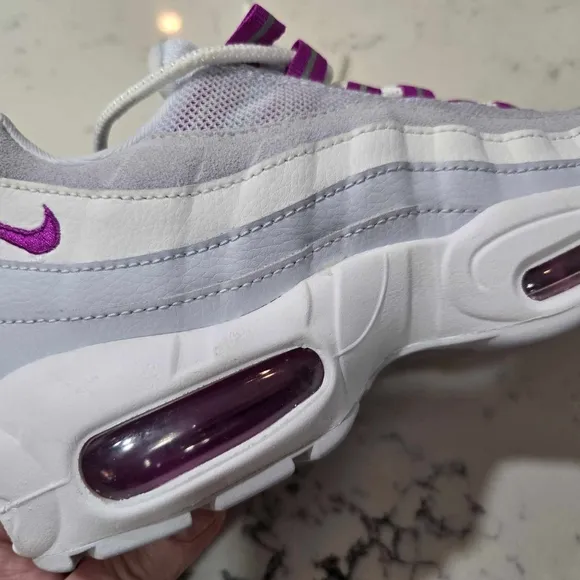 Nike Air Max 95 Women’s Running Shoes &quot;Gray Hyper Violet&quot; 307960-203 New