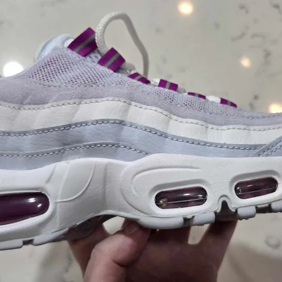 Nike Air Max 95 Women’s Running Shoes &quot;Gray Hyper Violet&quot; 307960-203 New