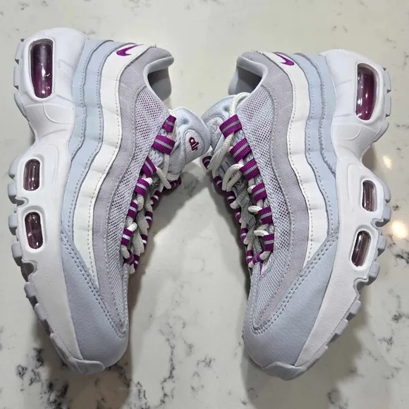 Nike Air Max 95 Women’s Running Shoes &quot;Gray Hyper Violet&quot; 307960-203 New