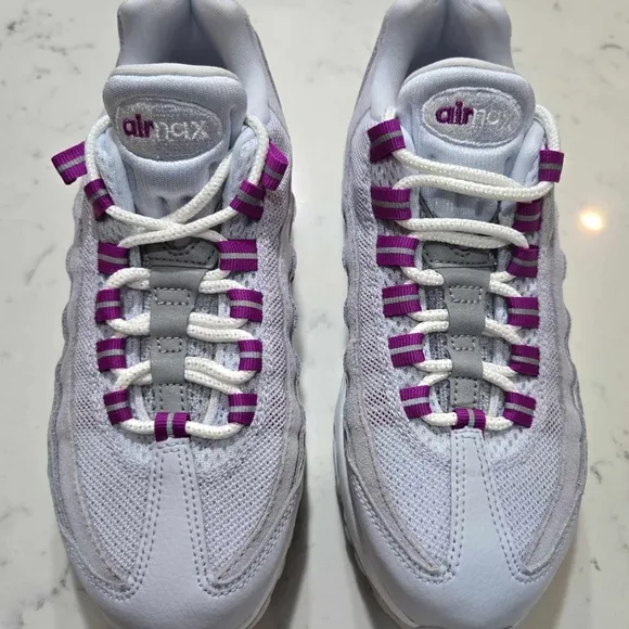 Nike Air Max 95 Women’s Running Shoes &quot;Gray Hyper Violet&quot; 307960-203 New