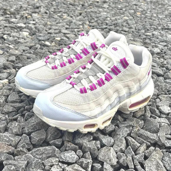 Nike Air Max 95 Women’s Running Shoes &quot;Gray Hyper Violet&quot; 307960-203 New