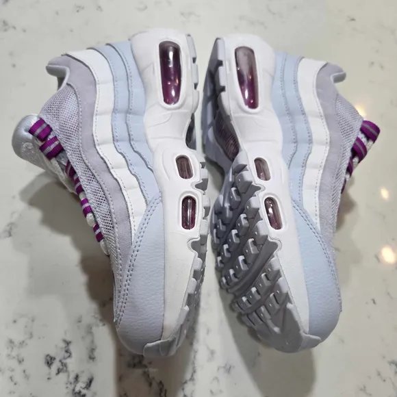 Nike Air Max 95 Women’s Running Shoes &quot;Gray Hyper Violet&quot; 307960-203 New