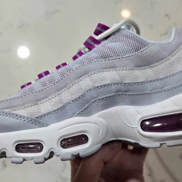 Nike Air Max 95 Women’s Running Shoes &quot;Gray Hyper Violet&quot; 307960-203 New
