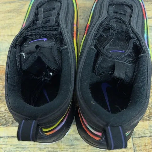 Nike Air Max 97 Tie-Dye Black Multicolor Running Shoes CK0841-001 Mens Size 8