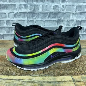 Nike Air Max 97 Tie-Dye Black Multicolor Running Shoes CK0841-001 Mens Size 8