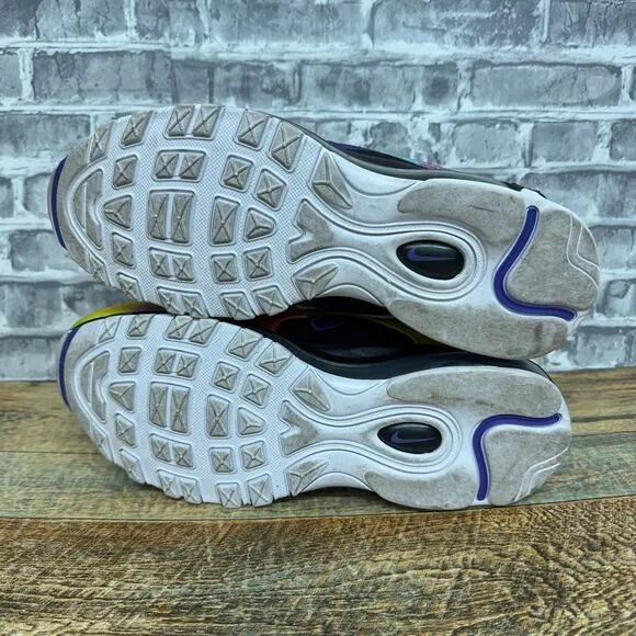 Nike Air Max 97 Tie-Dye Black Multicolor Running Shoes CK0841-001 Mens Size 8