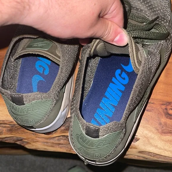 Nike Air Max Army Green and Tan Running Shoes