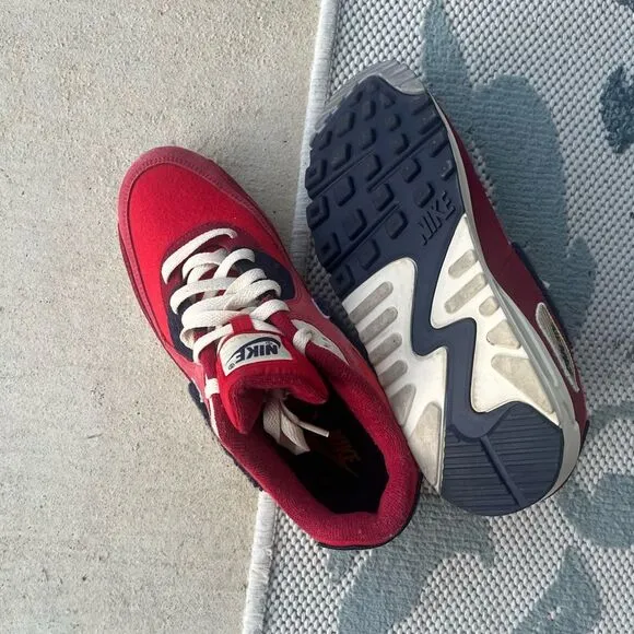 Nike Air max red, white and blue sneakers.