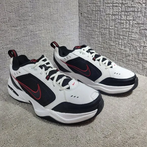 Nike Air Monarch IV Men's Size 12 US White Black Leather Casual Shoes 415445-101