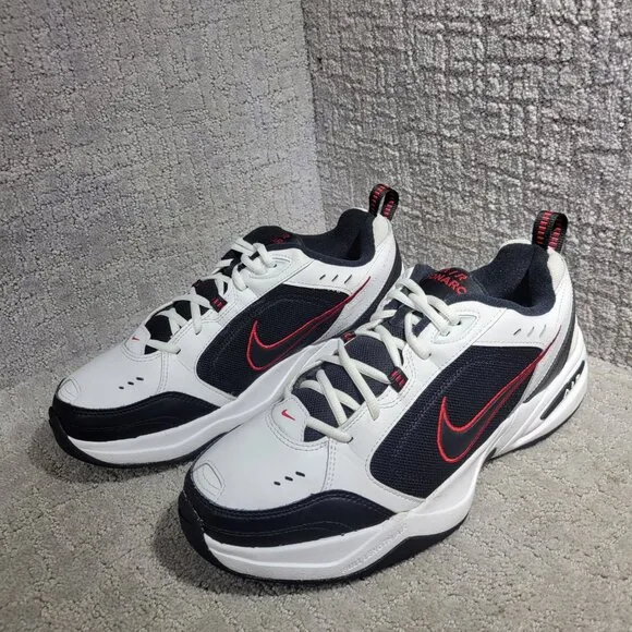 Nike Air Monarch IV Men's Size 12 US White Black Leather Casual Shoes 415445-101