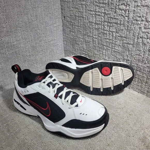 Nike Air Monarch IV Men's Size 12 US White Black Leather Casual Shoes 415445-101