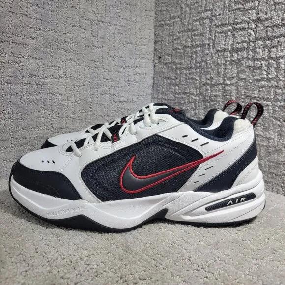 Nike Air Monarch IV Men's Size 12 US White Black Leather Casual Shoes 415445-101