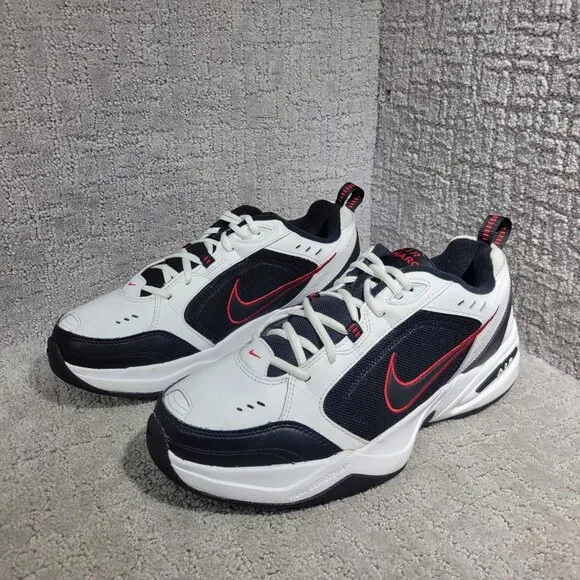 Nike Air Monarch IV Men's Size 12 US White Black Leather Casual Shoes 415445-101