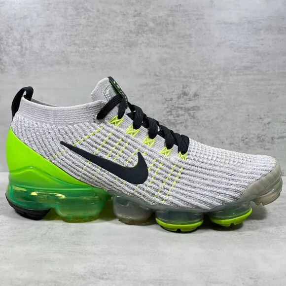 Nike Air VaporMax Flyknit 3 Running Shoes - Men's Size 9.5 - Green Gray