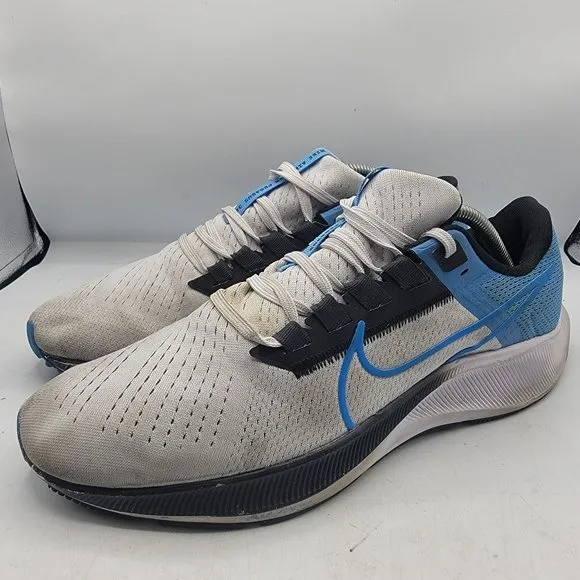 Nike Air Zoom Pegasus 38 Mens 10.5 Pure Platinum Photo Dutch Blue CW7356-009