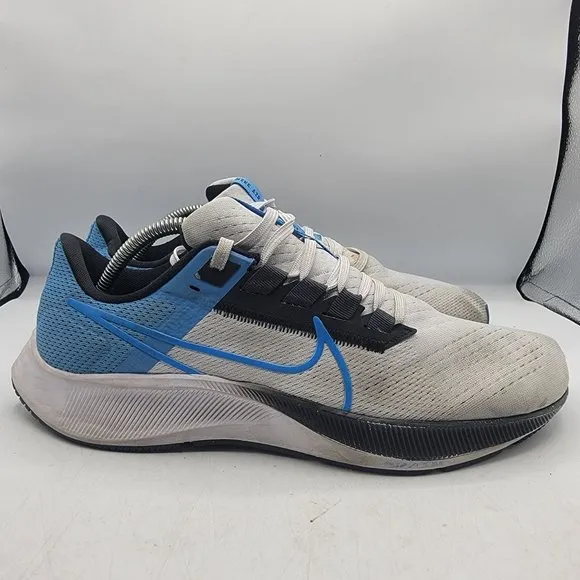 Nike Air Zoom Pegasus 38 Mens 10.5 Pure Platinum Photo Dutch Blue CW7356-009