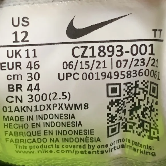 Nike Air Zoom Pegasus 38 TB Black Running Shoes CZ1893-001 Men’s Sz 12