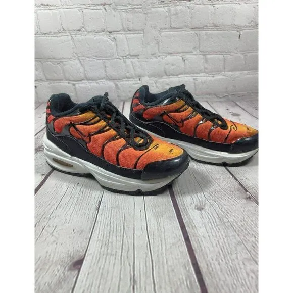 Nike Air Max Plus TD Sunset Athletic Running Shoes Boys Size 11