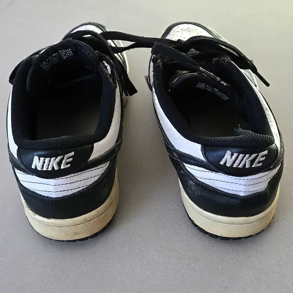 Nike Black &amp; White Dunk Low Unisex Kids Sneakers 7Y