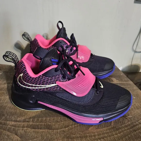 Nike Black and Pink Sneakers with Sleek Design, Unisex Yout