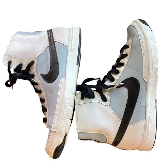 Nike Blazer ID RARE High Top Sneaker White Unisex Sz 7.5 Retro 2008 Rare EU 38.5