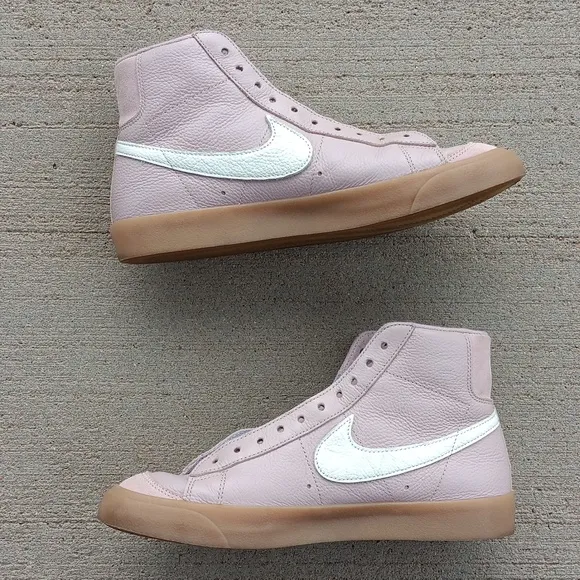 Nike Blazer Mid 77 Light Pink Leather Sneakers Athletic Casual Shoes Mens Sz 8.5