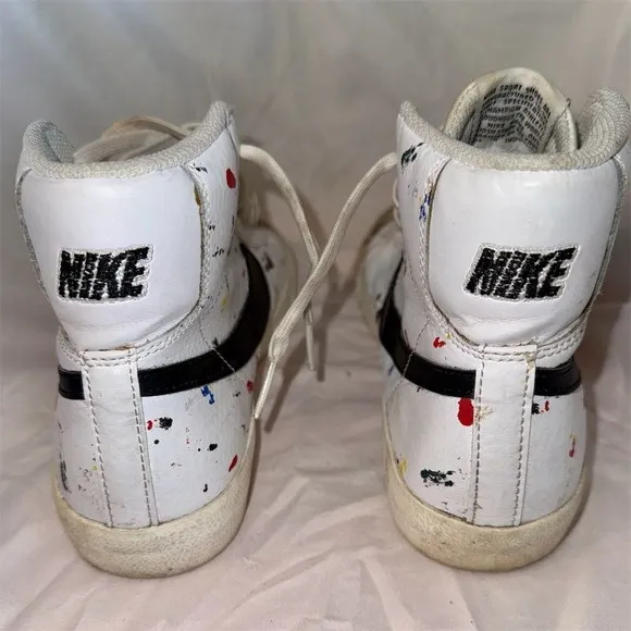 Nike Blazer Mid '77 Paint Splatter Sneakers Multicolor Size 5.5Y Unisex