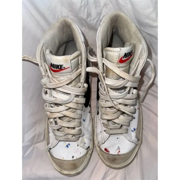 Nike Blazer Mid '77 Paint Splatter Sneakers Multicolor Size 5.5Y Unisex