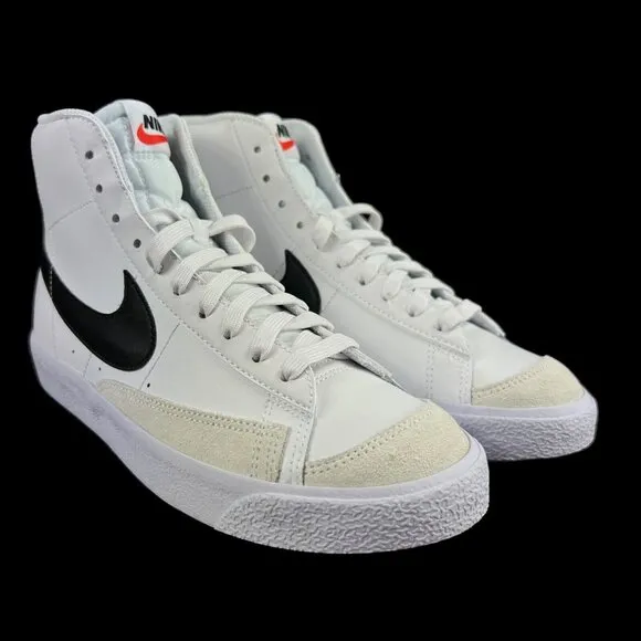 Nike Blazer Mid '77 White Black Blue Shoes DA4086-108 Youth Boy's Sz 6.5 (GS) Y