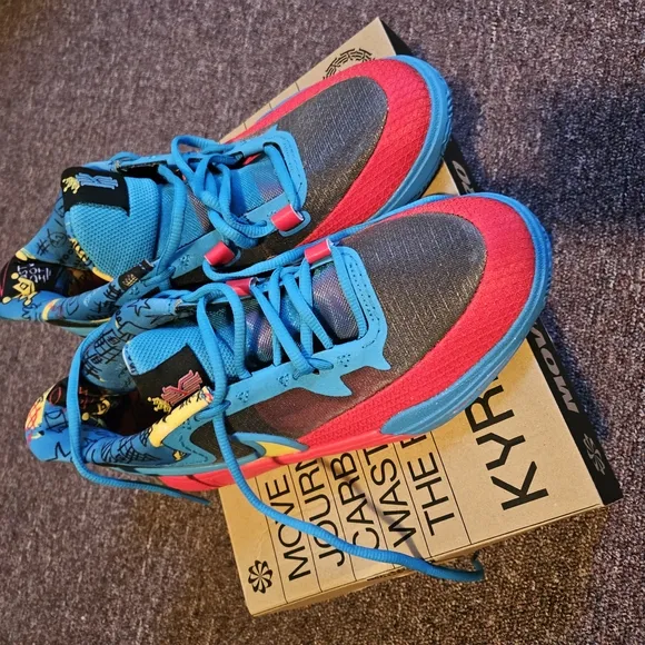 Nike Blue and Red Sneakers with Sleek Design