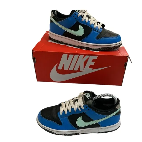 Nike Dunk Low SE Black/Blue/Mint Foam DR0165-001 GS Sz 7Y‎