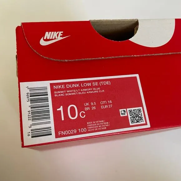 Nike Dunk Low SE (TDE) Dance Toddler Size 10 C Sneakers FN0029-100 Girl Dunks