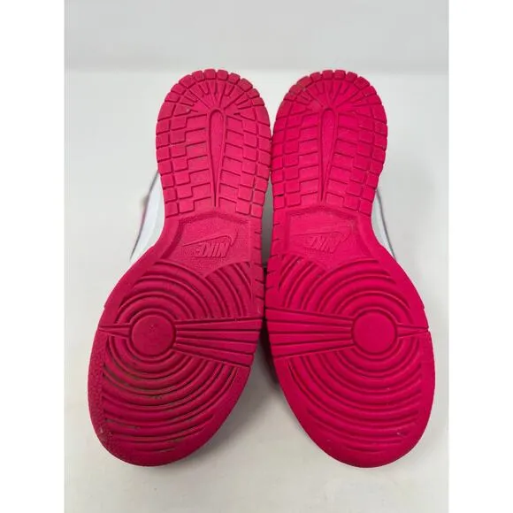 Nike Dunk Low Youth Girls Fuchsia Pink Sneakers Style No. FB9109-102‎ Size 5.5Y