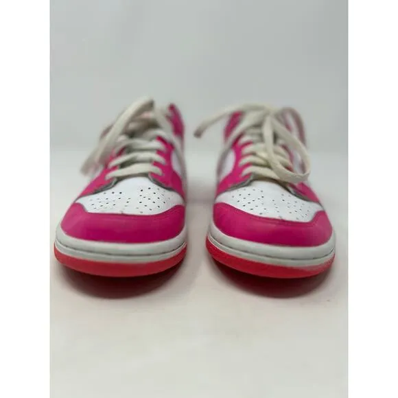 Nike Dunk Low Youth Girls Fuchsia Pink Sneakers Style No. FB9109-102‎ Size 5.5Y
