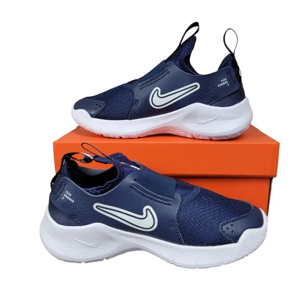 Nike Flex Runner 3 PS Navy White Kids Preschool Running Shoes FN1449-403 New 12c
