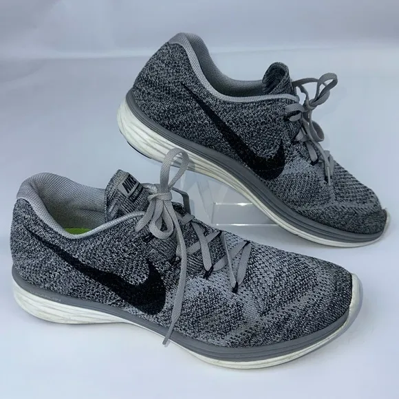 Nike Flyknit Lunar 3 Men’s Tennis, Running Shoes. Size 12.5. Black &amp; Gray.