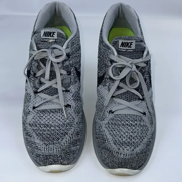 Nike Flyknit Lunar 3 Men’s Tennis, Running Shoes. Size 12.5. Black &amp; Gray.