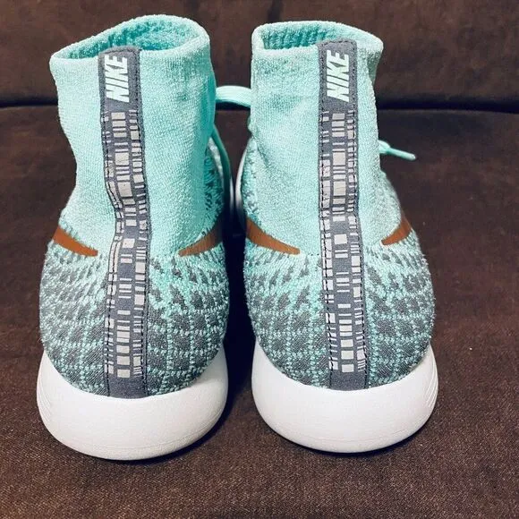 Nike Flyknit LunarEpic Shield Running Shoes Green Glow H2O Repel Protect Mens 10