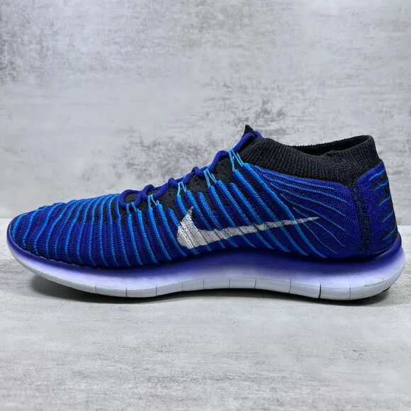 Nike Free RN Motion Flyknit Running Shoes - Men's Size 8 - Blue