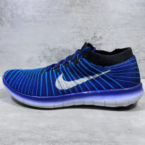 Nike Free RN Motion Flyknit Running Shoes - Men's Size 8 - Blue