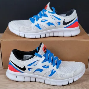 Nike Free Run 2 Shoes Mens Size 9.5 White Blue Pink Athletic Running DX1794-100