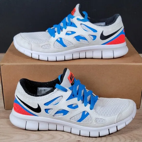 Nike Free Run 2 Shoes Mens Size 9.5 White Blue Pink Athletic Running DX1794-100