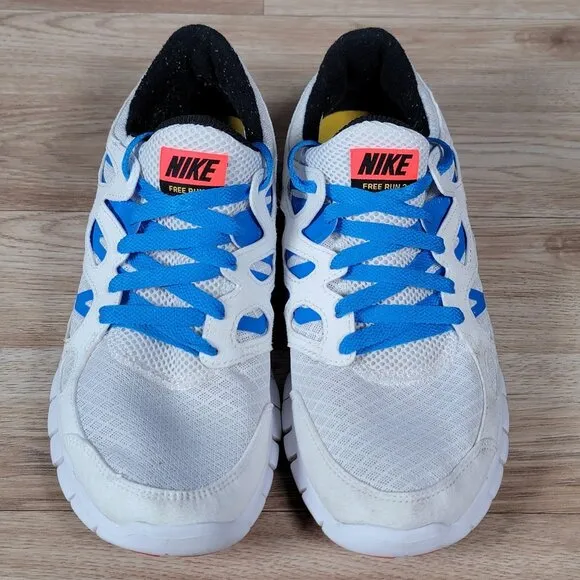 Nike Free Run 2 Shoes Mens Size 9.5 White Blue Pink Athletic Running DX1794-100