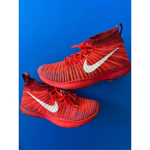 Nike Free Train Force Flyknit Mens Size 11.5 Shoes Athletic Running Sneakers Red
