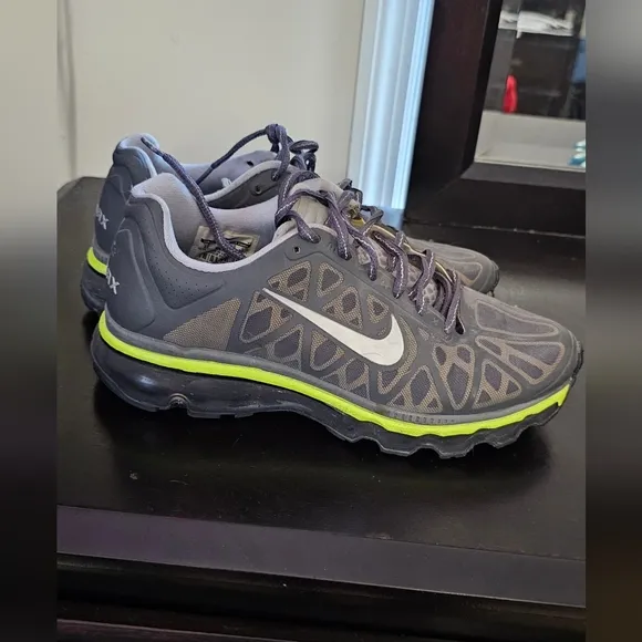 Nike Gray and Neon Green Athletic Shoes