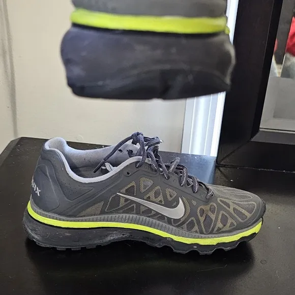 Nike Gray and Neon Green Athletic Shoes