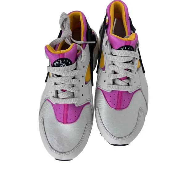 Nike Huarache Run Grade-School Running Shoes 6.5Y Light Bone/Pink‎ 654275-043