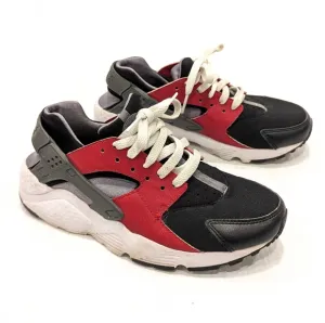 NIKE Huarache Run kids youth red black gray sneakers athletic running shoes